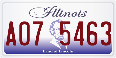 IL license plate A075463