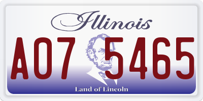 IL license plate A075465