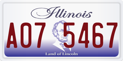 IL license plate A075467