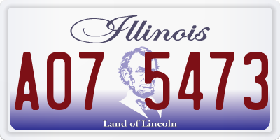 IL license plate A075473