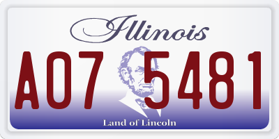 IL license plate A075481