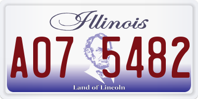 IL license plate A075482