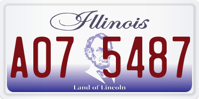 IL license plate A075487
