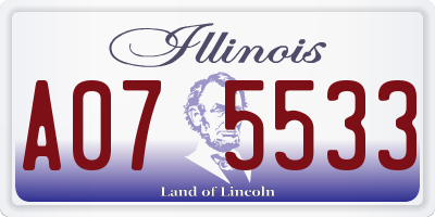 IL license plate A075533