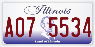 IL license plate A075534