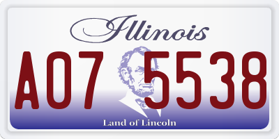 IL license plate A075538