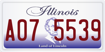 IL license plate A075539