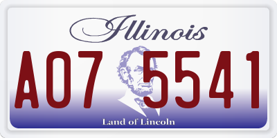IL license plate A075541