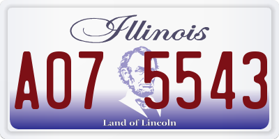 IL license plate A075543