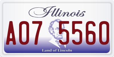 IL license plate A075560