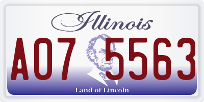 IL license plate A075563