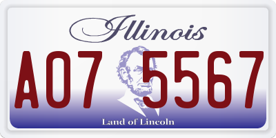 IL license plate A075567