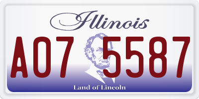 IL license plate A075587