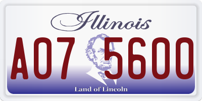 IL license plate A075600