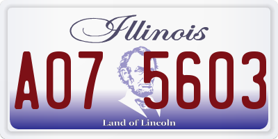IL license plate A075603