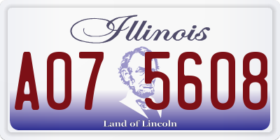 IL license plate A075608
