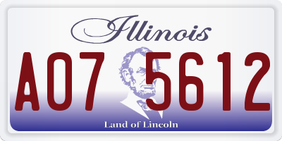 IL license plate A075612