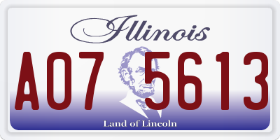 IL license plate A075613