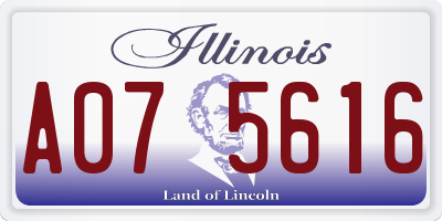 IL license plate A075616