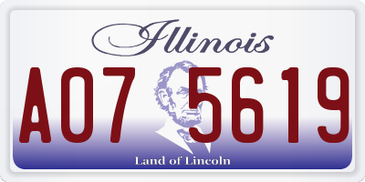 IL license plate A075619