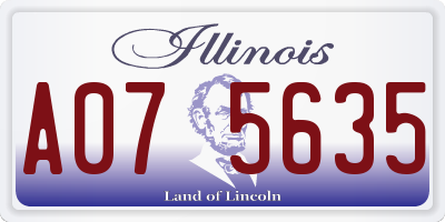 IL license plate A075635