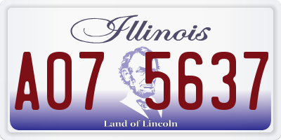 IL license plate A075637