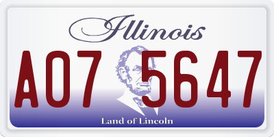 IL license plate A075647