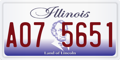 IL license plate A075651