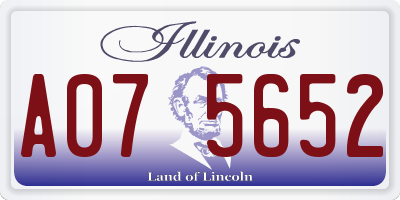 IL license plate A075652