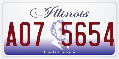 IL license plate A075654