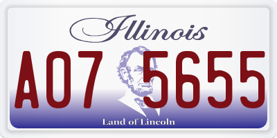 IL license plate A075655