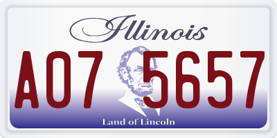 IL license plate A075657