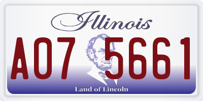 IL license plate A075661