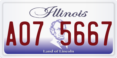 IL license plate A075667