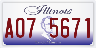 IL license plate A075671