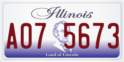 IL license plate A075673