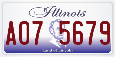 IL license plate A075679