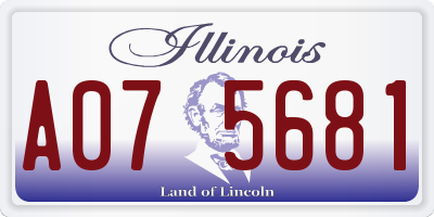 IL license plate A075681