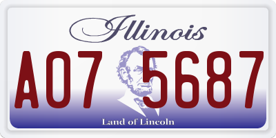 IL license plate A075687