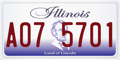 IL license plate A075701