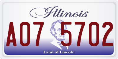 IL license plate A075702