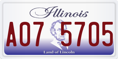 IL license plate A075705
