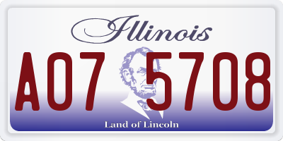 IL license plate A075708