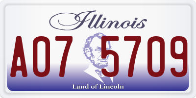 IL license plate A075709