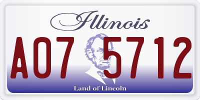 IL license plate A075712