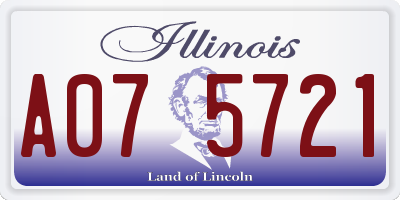 IL license plate A075721