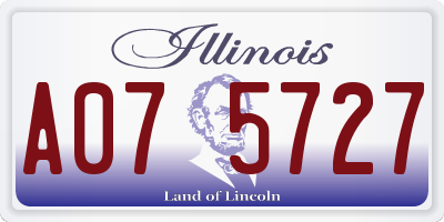 IL license plate A075727