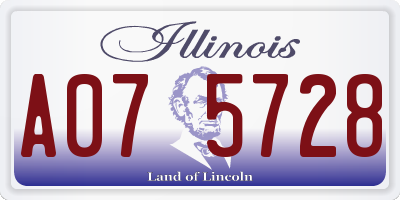 IL license plate A075728