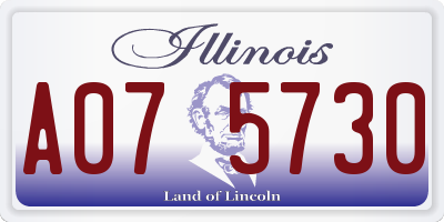 IL license plate A075730
