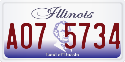 IL license plate A075734